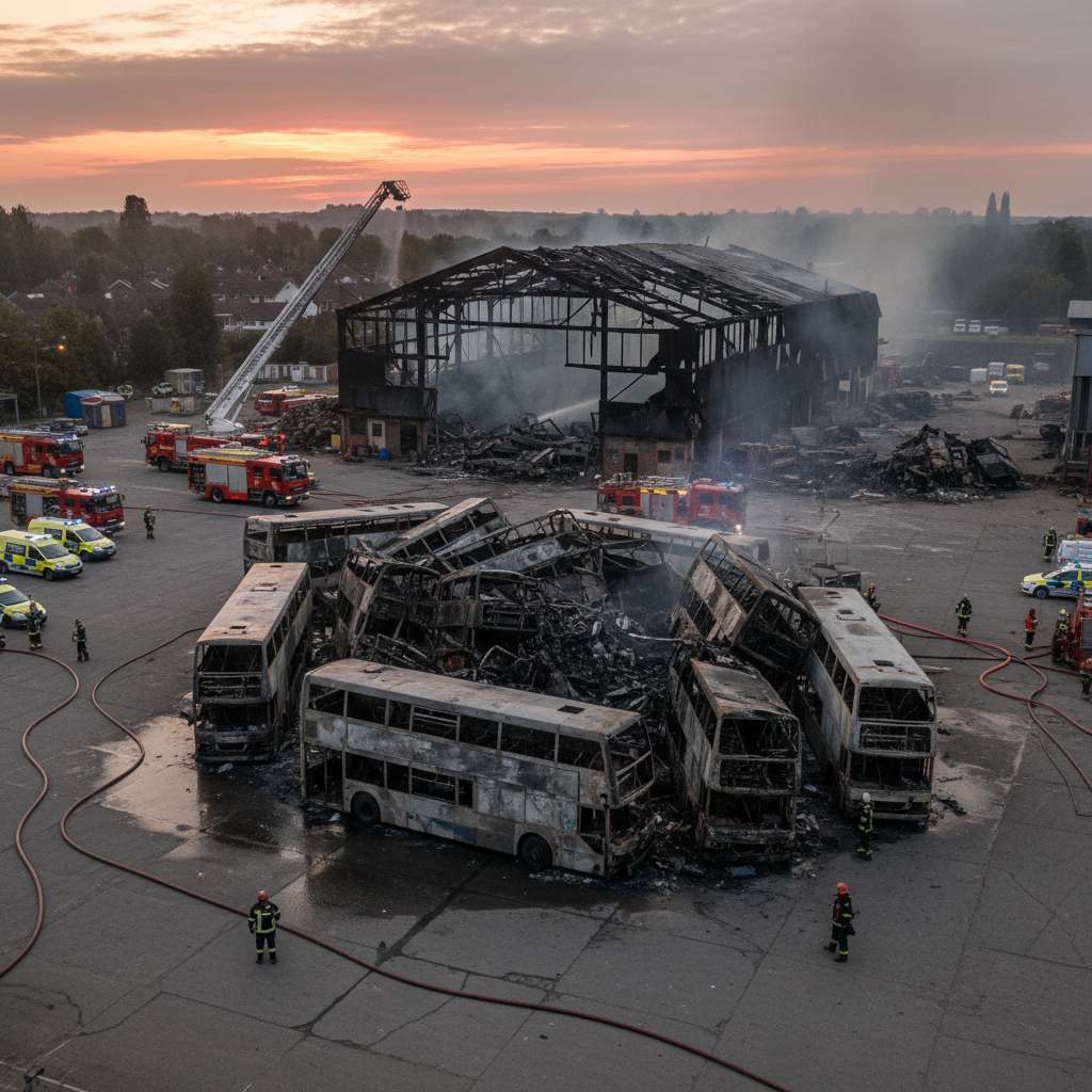 Police investigate deliberate fire at Greenock bus depot that destroyed school transport