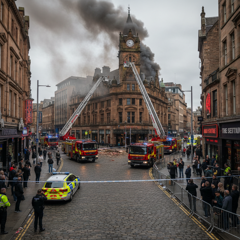 Fire at Glasgow's Kitty's nightclub injures eight and closes city centre streets