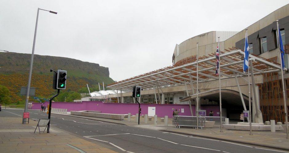The Scottish Parliament building at Holyrood, Edinburgh