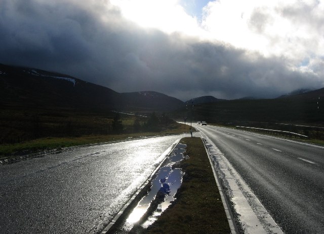 The A9 road through the Scottish Highlands